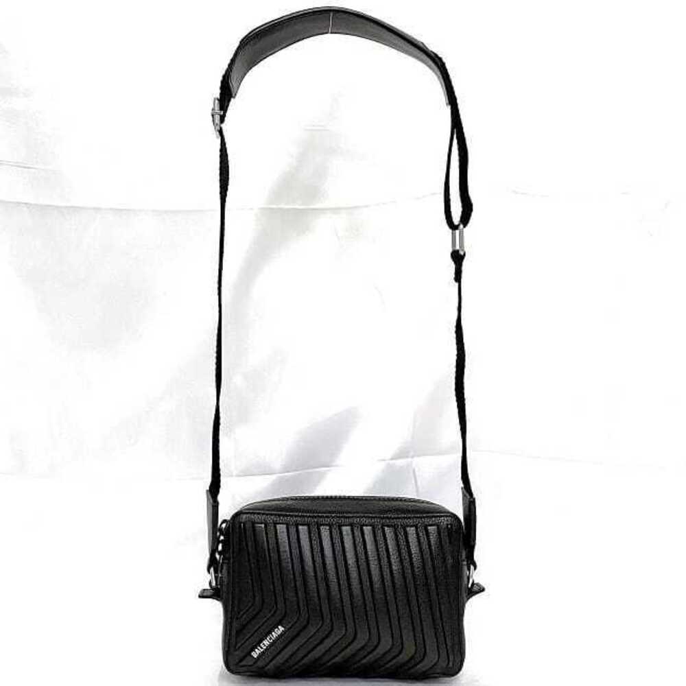 Balenciaga Shoulder Bag Camera Black Leather Crossbody Logo Glossy - Picture 4 of 10